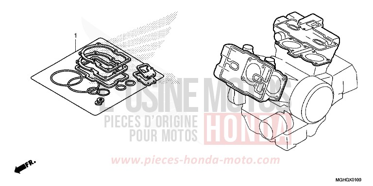 TROUSSE DE JOINT A de VFR1200X "Crosstourer" DCT CANDY PROMINENCE RED (R342B) 2016